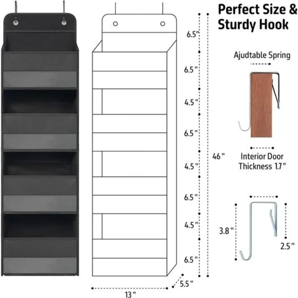 Over Door Hanging Organizer 4 Pocket Storage Closet Bathroom Dorm Nursery